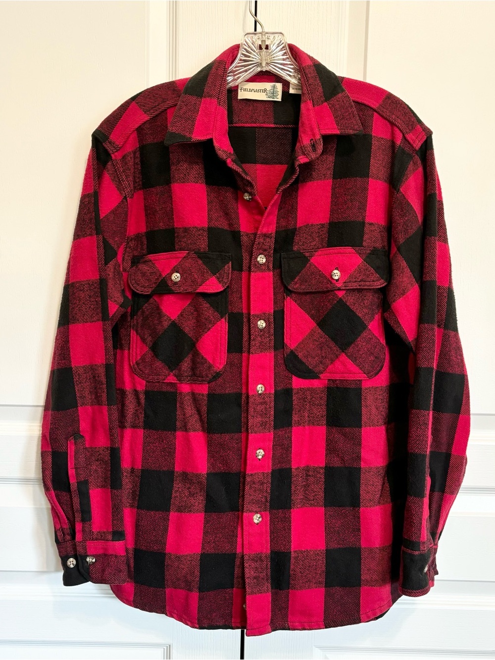 Vintage Fieldmaster Red & Black Buffalo Plaid Flannel Shirt Men’s Large
